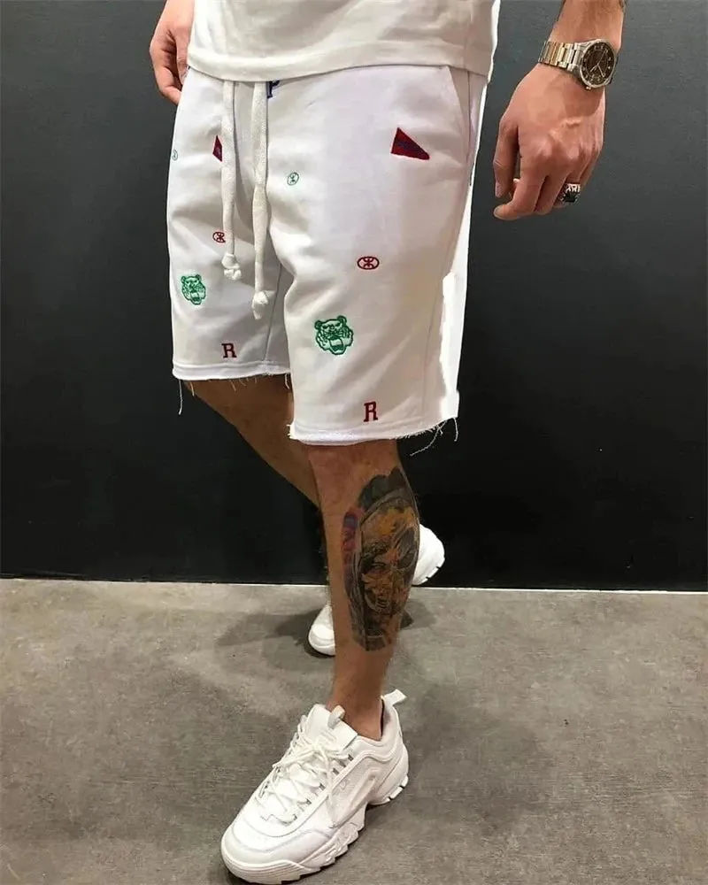 2024 New Spring Summer Men Cargo Shorts Relaxed Fit Breeches Bermuda sports Short Pants cotton Embroider Shorts Men's sweatpants