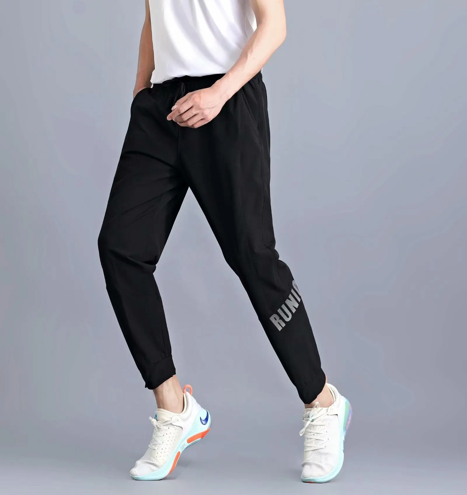 5XL Plus Size Men Casual Pants Running Fitness Sports Elasticity Breathable Thin Slim Fit Sweatpants Exercises Full Length