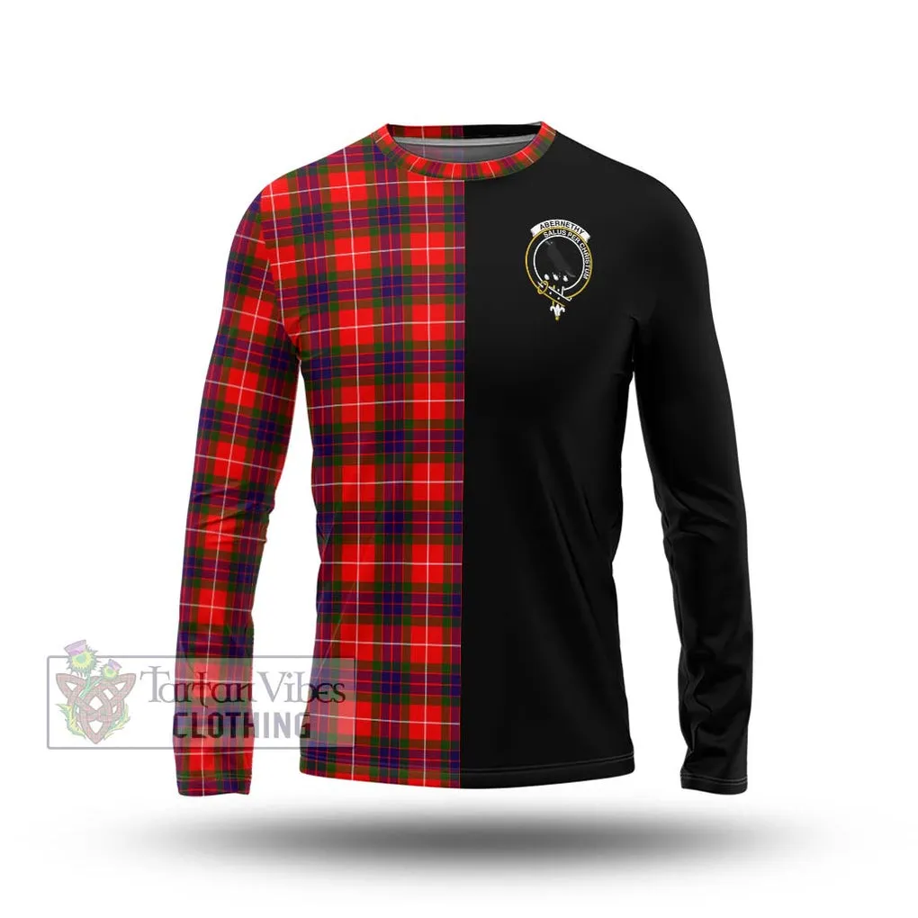 Abernethy Tartan Long Sleeve T-Shirt with Family Crest and Half Of Me Style