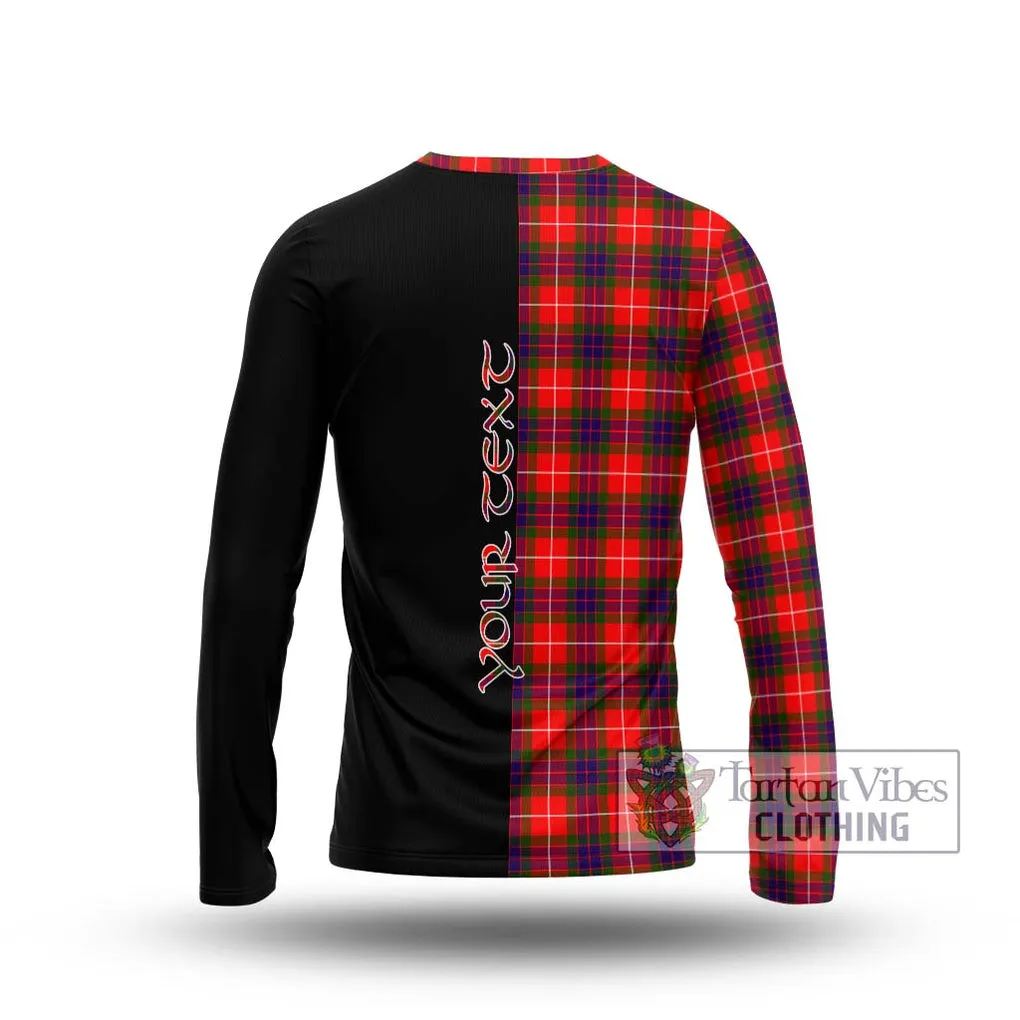 Abernethy Tartan Long Sleeve T-Shirt with Family Crest and Half Of Me Style