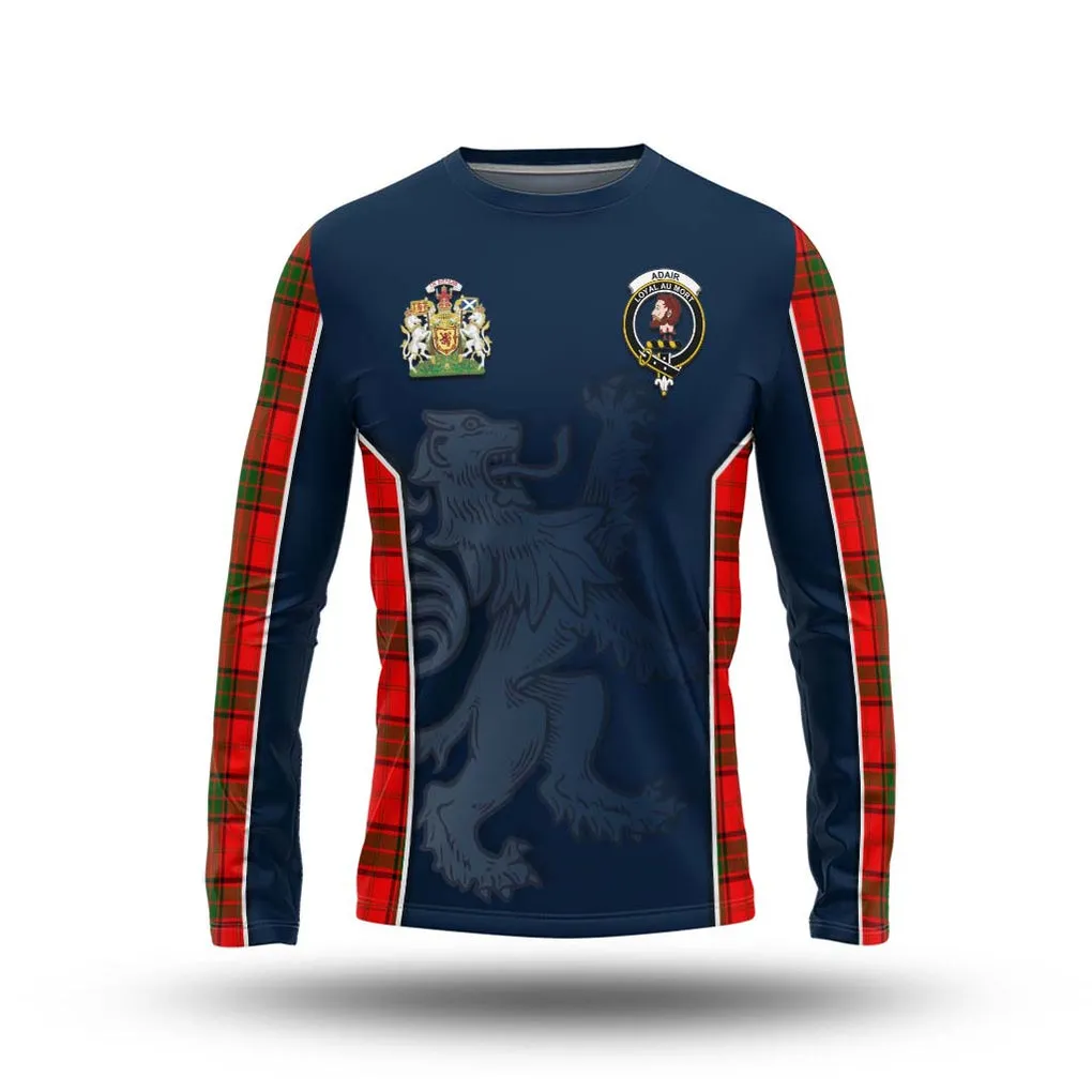 Adair Tartan Long Sleeve T-Shirt with Family Crest and Lion Rampant Vibes Sport Style