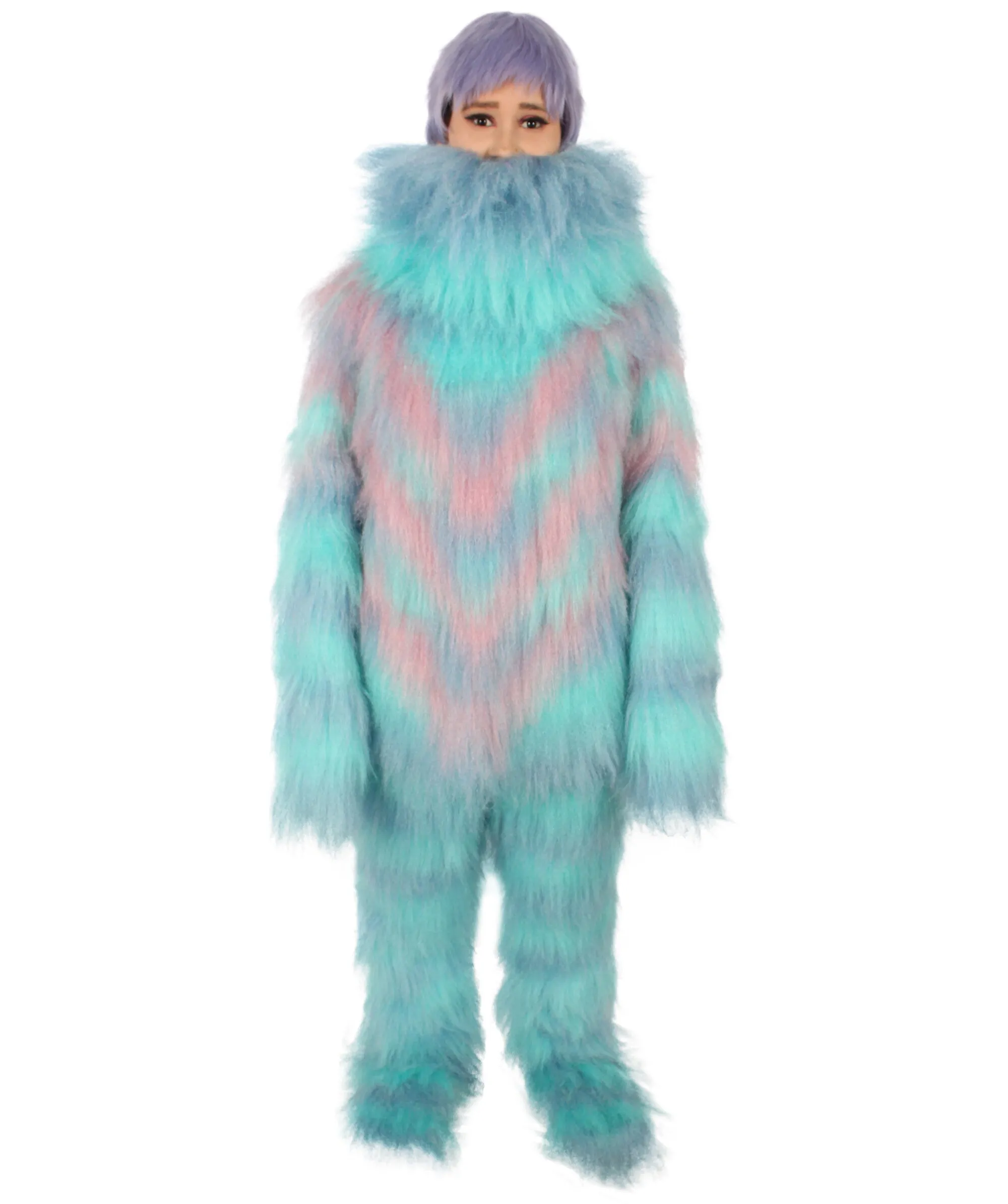 Adult Unisex Light Blue Multicolor Costume, Perfect For Flame-retardant Bundle