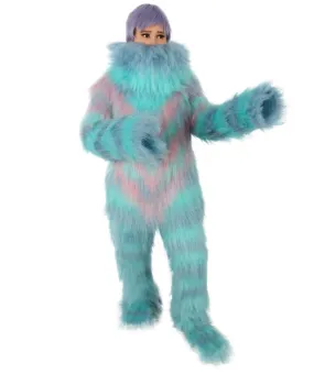 Adult Unisex Light Blue Multicolor Costume, Perfect For Flame-retardant Bundle