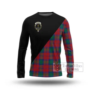 Affleck Tartan Long Sleeve T-Shirt with Family Crest and Military Logo Style