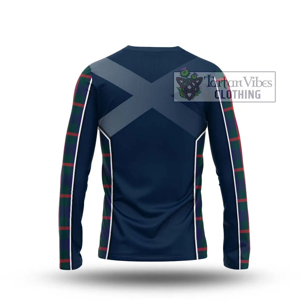 Agnew Tartan Long Sleeve T-Shirt with Family Crest and Lion Rampant Vibes Sport Style