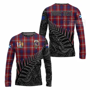 Ainslie Crest Tartan Long Sleeve T-Shirt with New Zealand Silver Fern Half Style