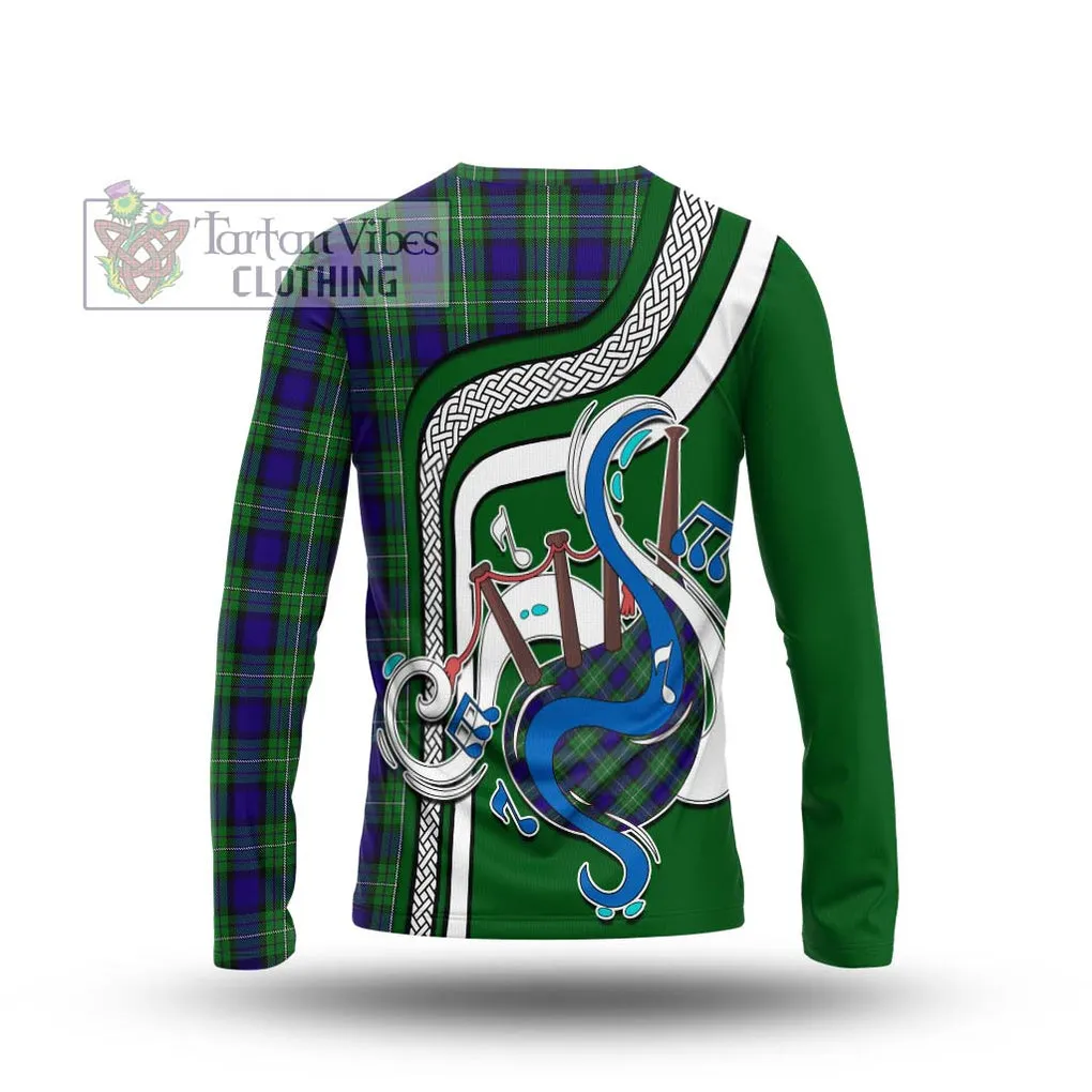 Alexander Tartan Long Sleeve T-Shirt with Epic Bagpipe Style