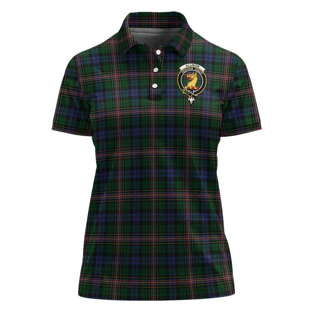 Allison Tartan Polo Shirt with Family Crest For Women