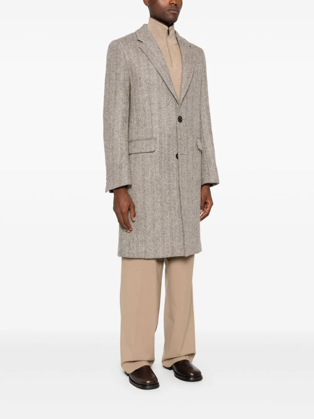 AMI PARIS Stylish Men's Wool Overcoat for Fall 2024