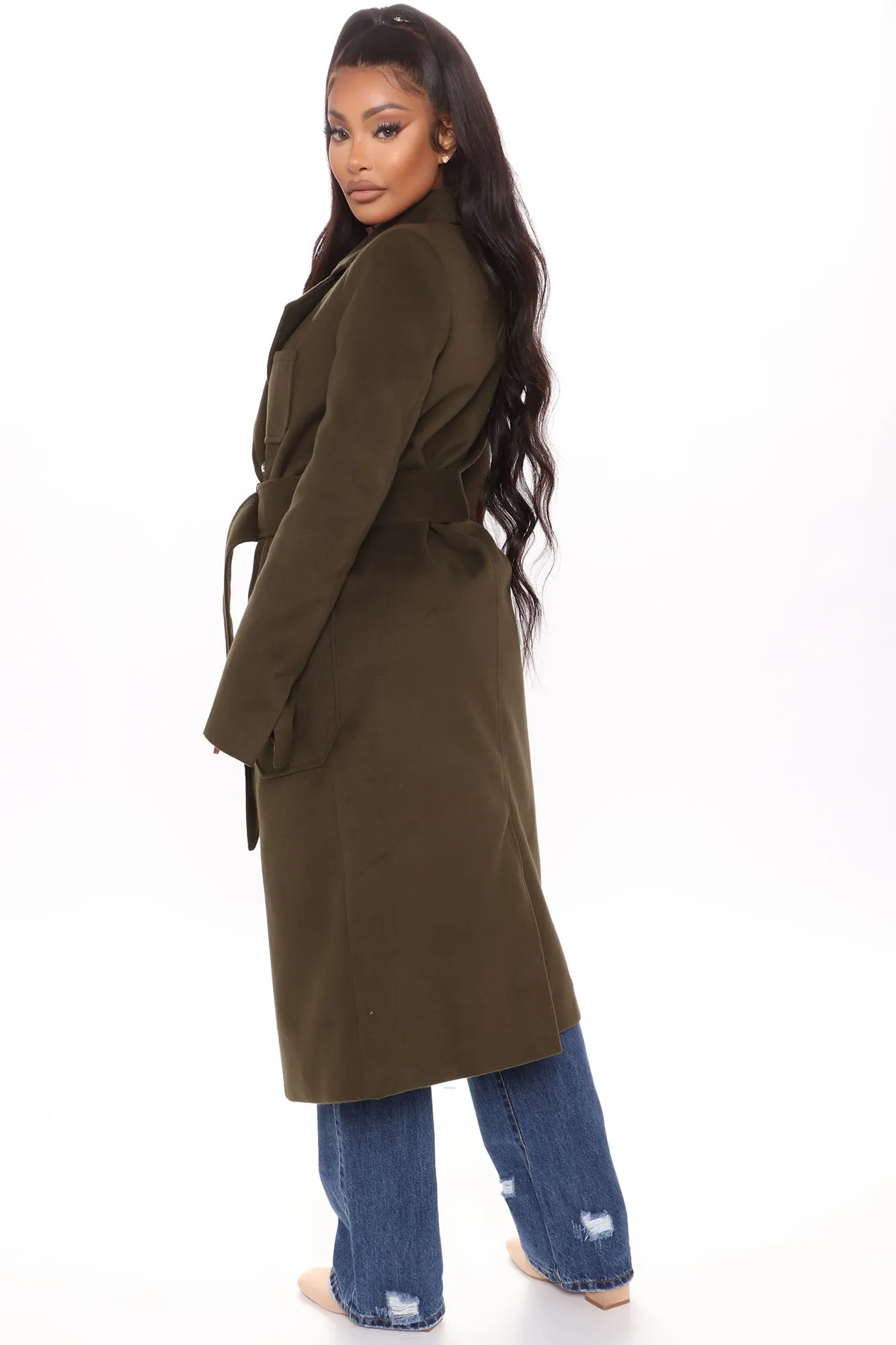 Amore Trench Coat - Olive