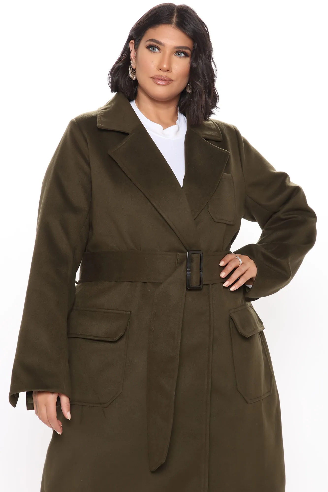 Amore Trench Coat - Olive