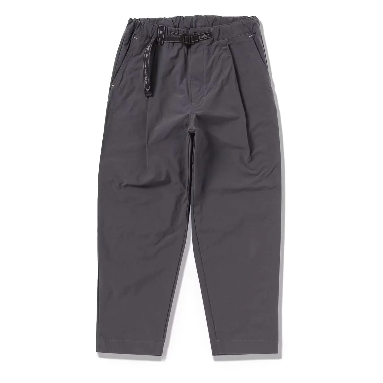 And Wander Nylon Chino Tuck Tapered Pants Charcoal