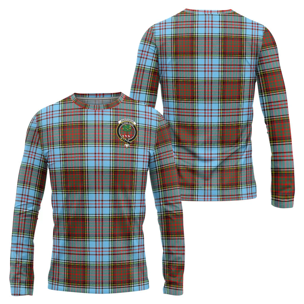 Anderson Ancient Tartan Long Sleeve T-Shirt with Family Crest