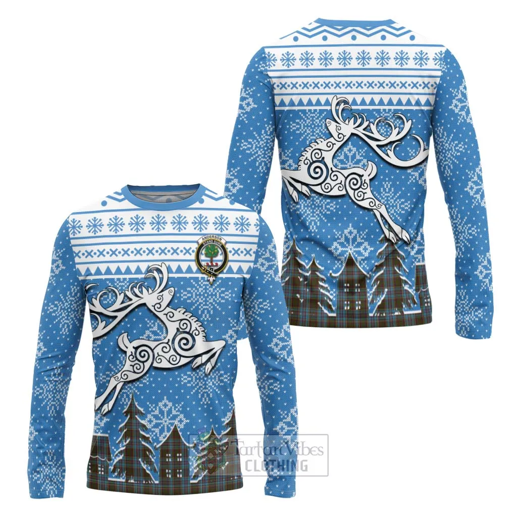 Anderson Clan Christmas Long Sleeve T-Shirt Celtic Reindeer Style