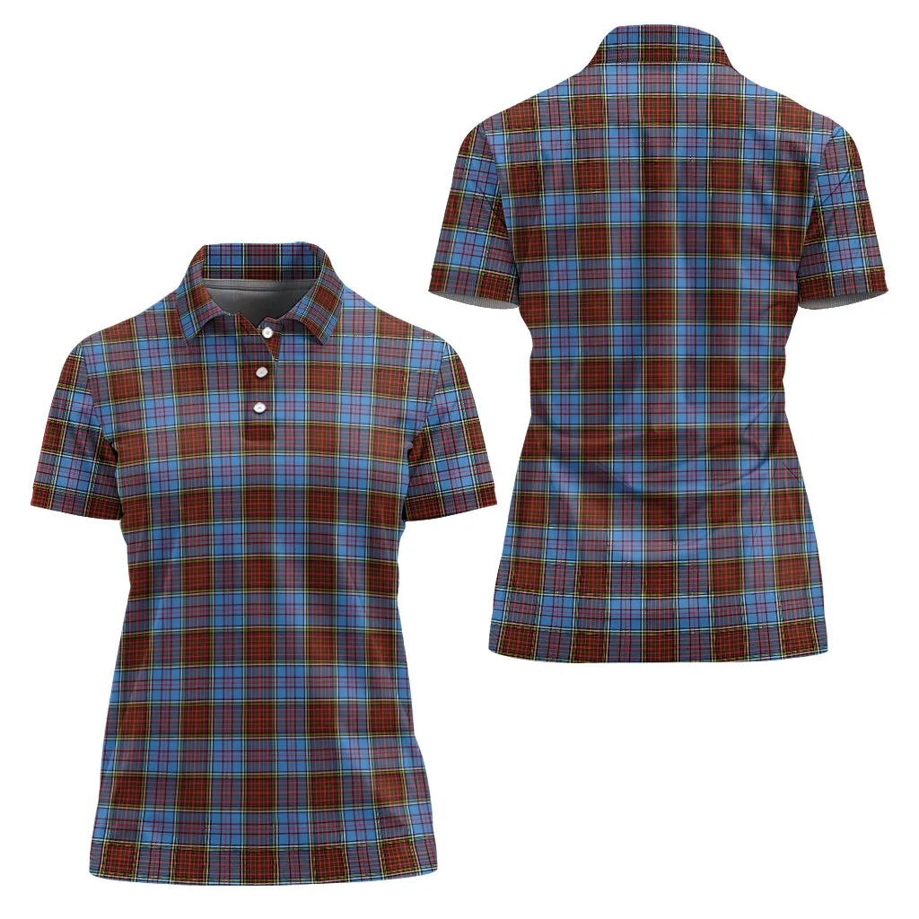 Anderson Modern Tartan Polo Shirt For Women