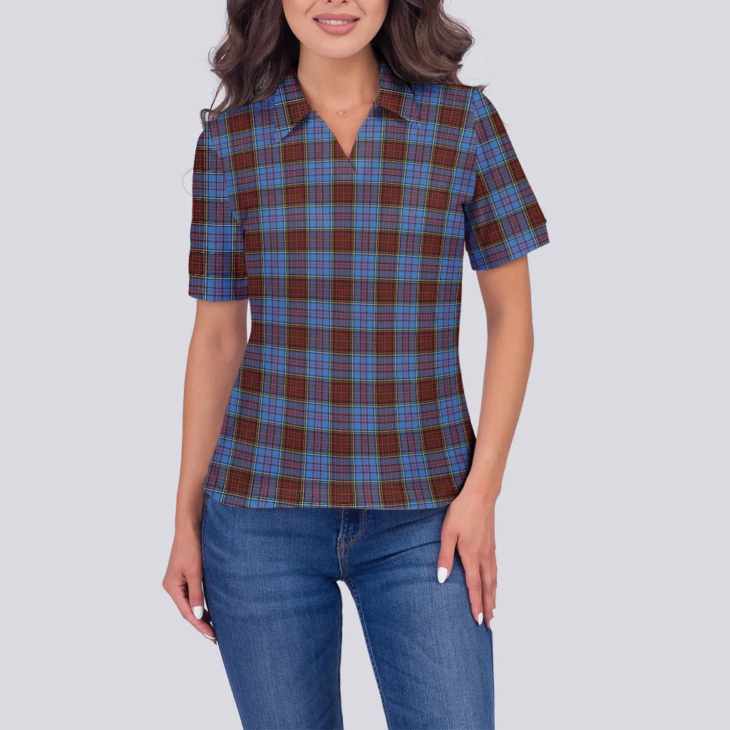 Anderson Modern Tartan Polo Shirt For Women