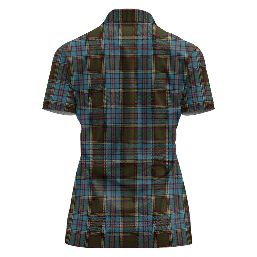 Anderson Tartan Polo Shirt with Family Crest For Women