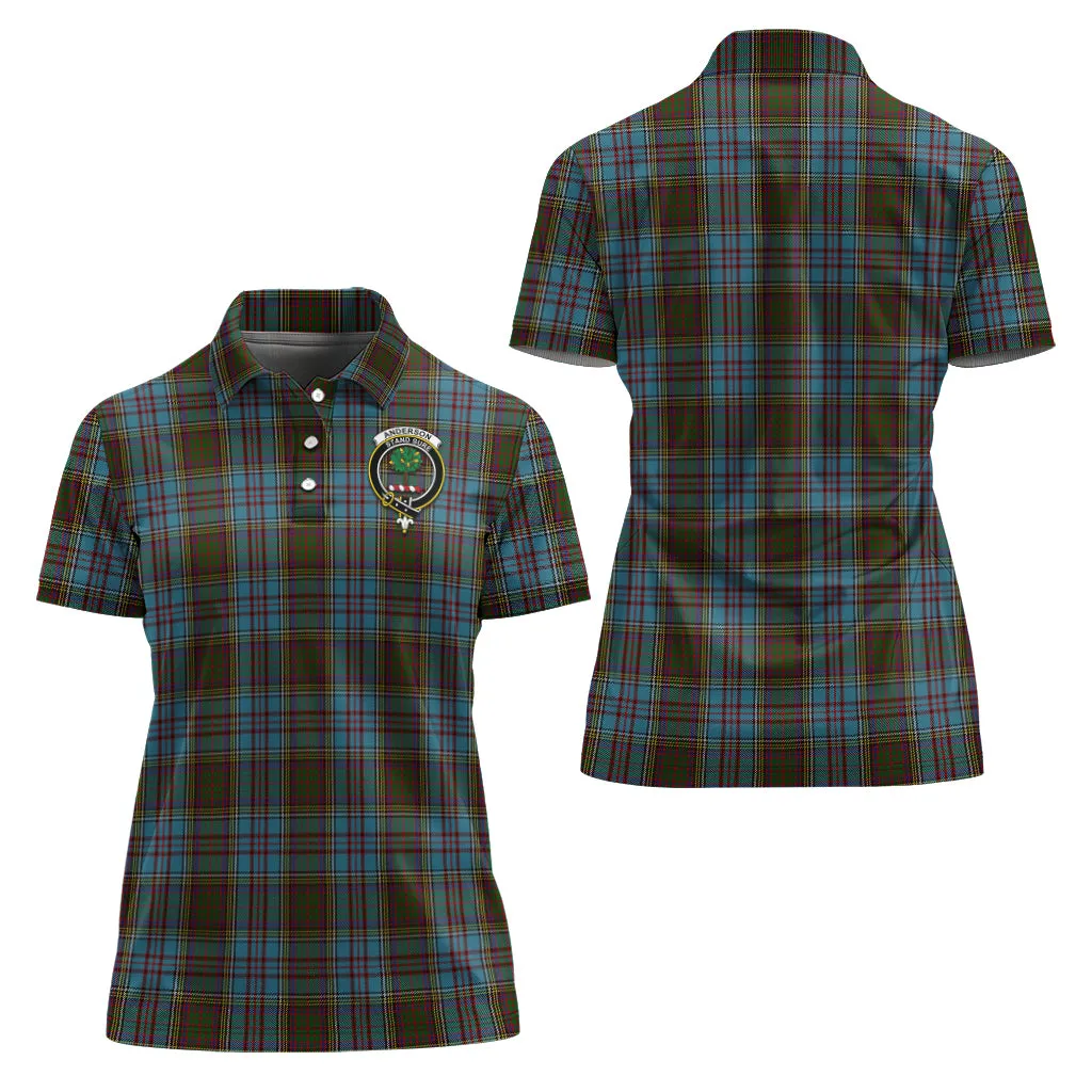 Anderson Tartan Polo Shirt with Family Crest For Women