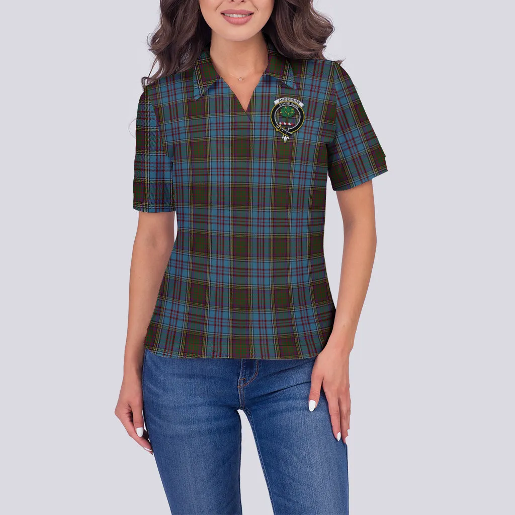 Anderson Tartan Polo Shirt with Family Crest For Women