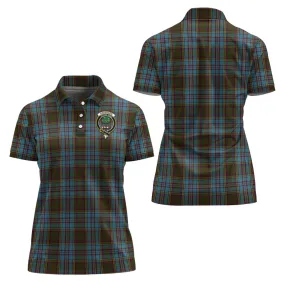 Anderson Tartan Polo Shirt with Family Crest For Women