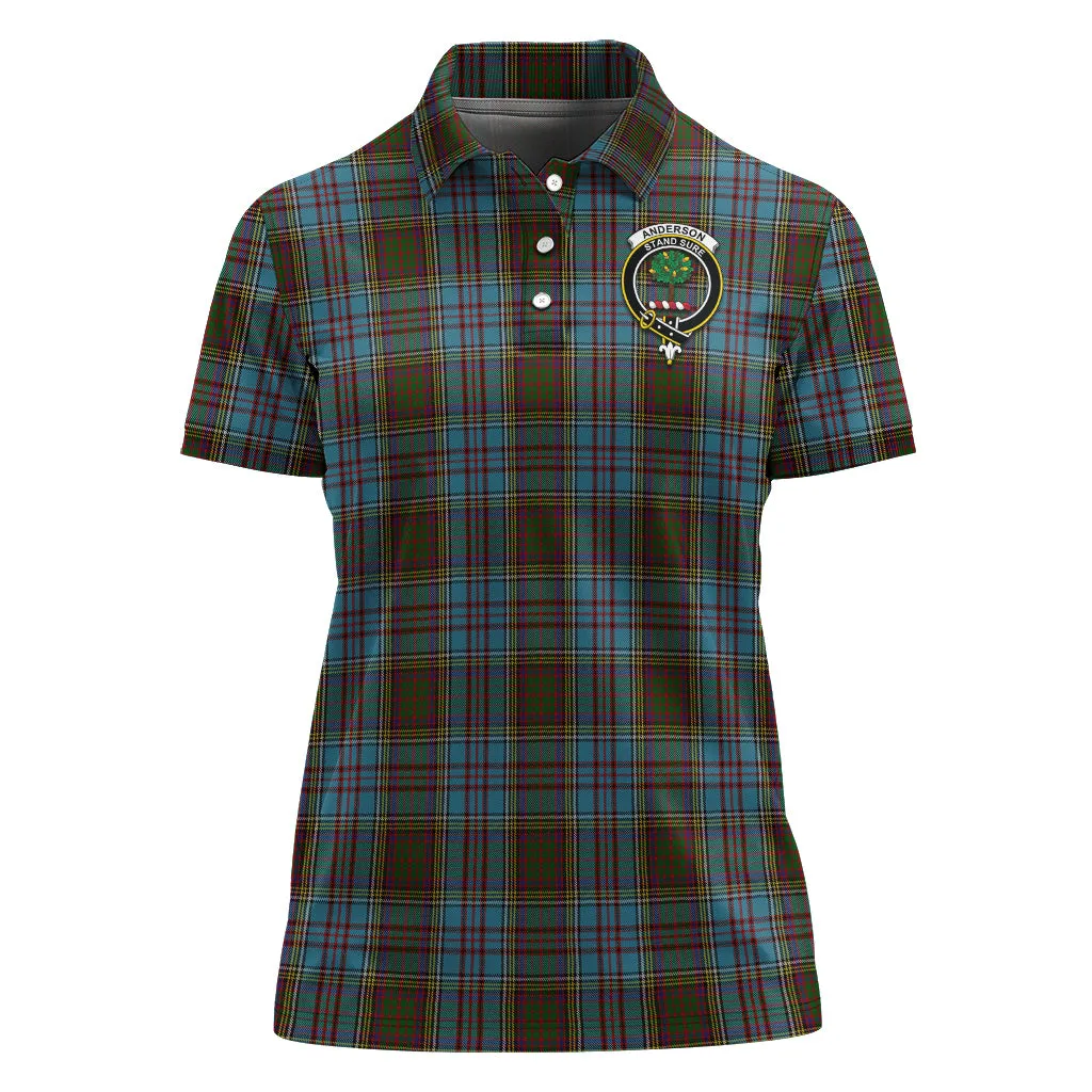 Anderson Tartan Polo Shirt with Family Crest For Women