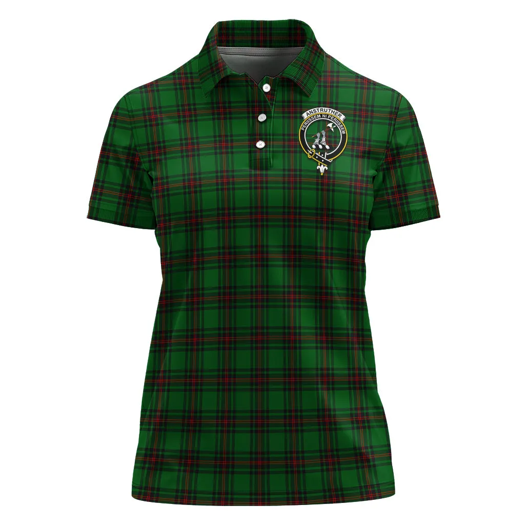 Anstruther Tartan Polo Shirt with Family Crest For Women