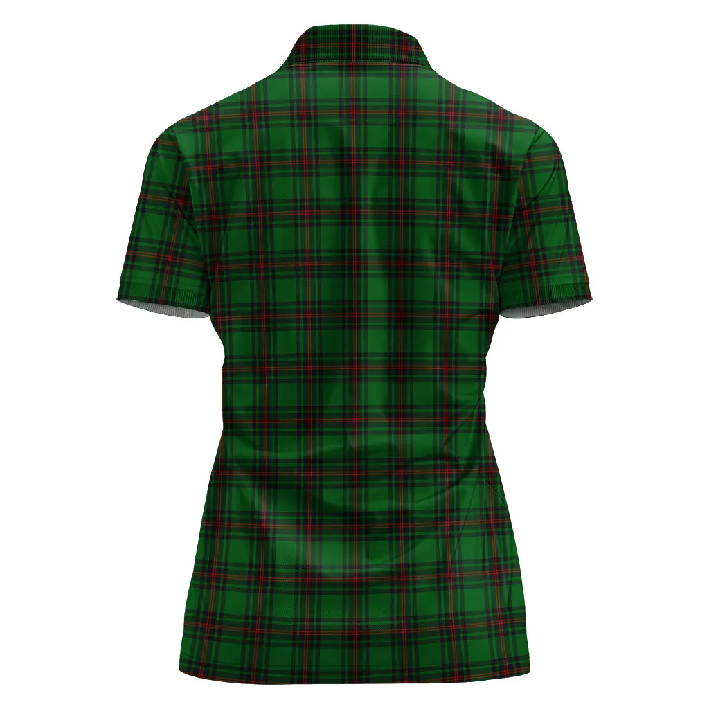 Anstruther Tartan Polo Shirt with Family Crest For Women