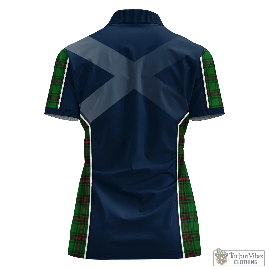 Anstruther Tartan Women's Polo Shirt with Family Crest and Lion Rampant Vibes Sport Style