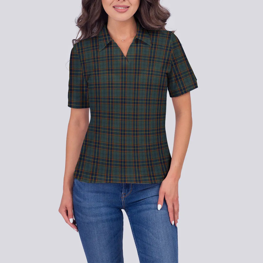 Antrim County Ireland Tartan Polo Shirt For Women