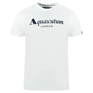 Aquascutum White Cotton Men T-Shirt