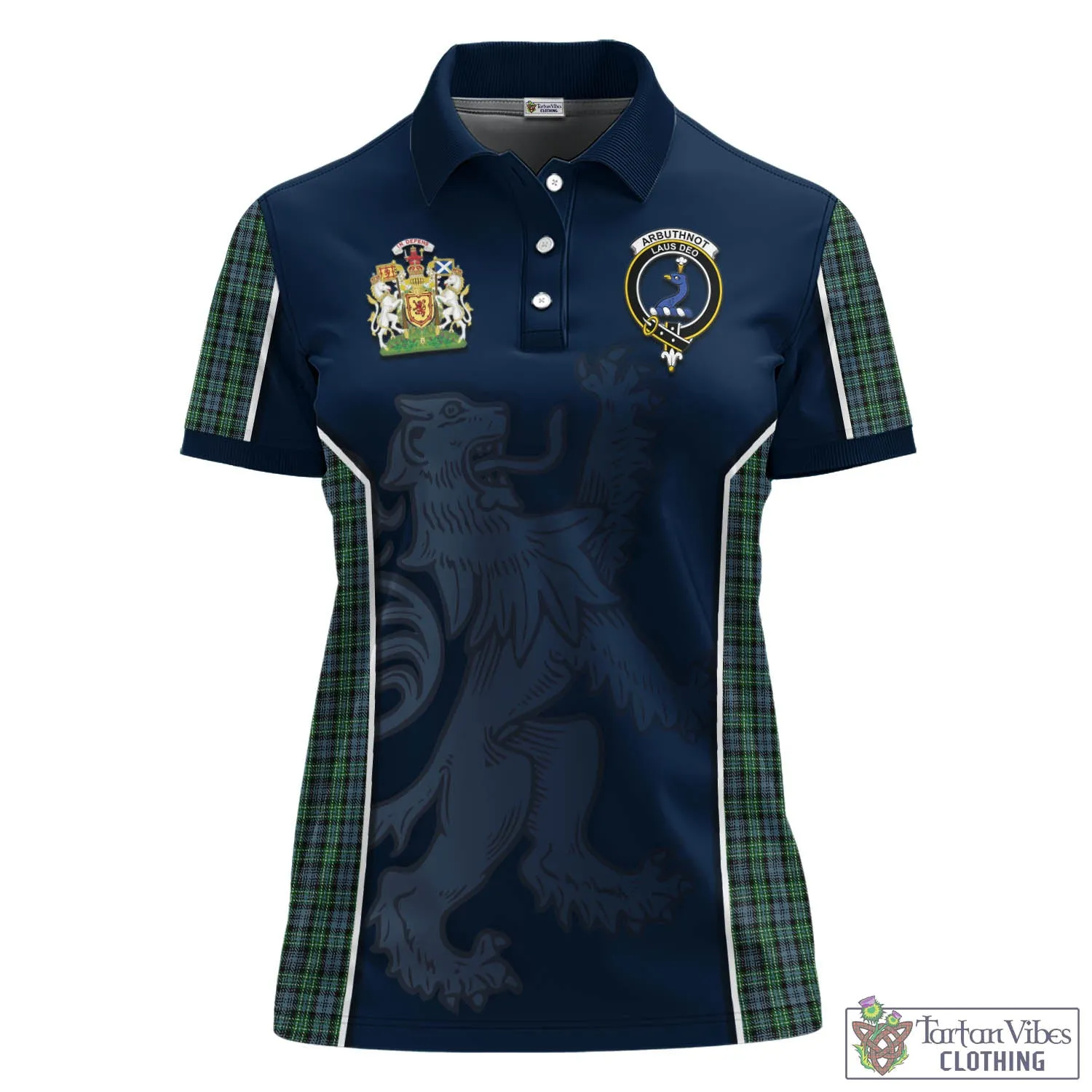 Arbuthnot Tartan Women's Polo Shirt with Family Crest and Lion Rampant Vibes Sport Style