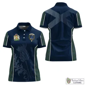 Arbuthnot Tartan Women's Polo Shirt with Family Crest and Scottish Thistle Vibes Sport Style