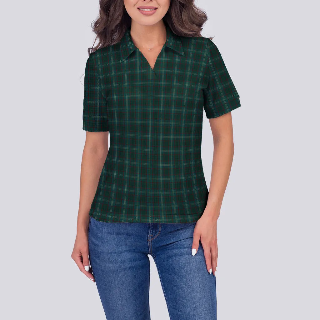 Armagh County Ireland Tartan Polo Shirt For Women