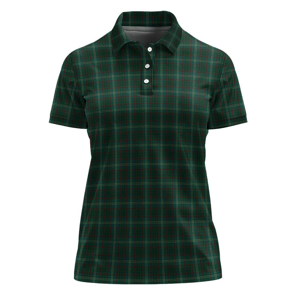 Armagh County Ireland Tartan Polo Shirt For Women