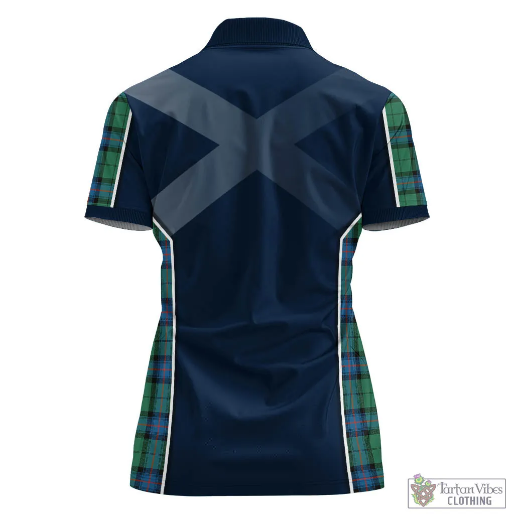 Armstrong Ancient Tartan Women's Polo Shirt with Family Crest and Lion Rampant Vibes Sport Style