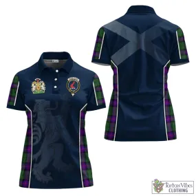 Armstrong Modern Tartan Women's Polo Shirt with Family Crest and Lion Rampant Vibes Sport Style