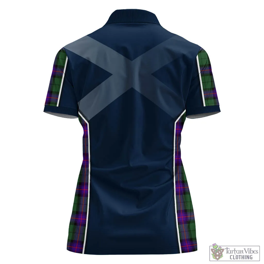 Armstrong Modern Tartan Women's Polo Shirt with Family Crest and Scottish Thistle Vibes Sport Style