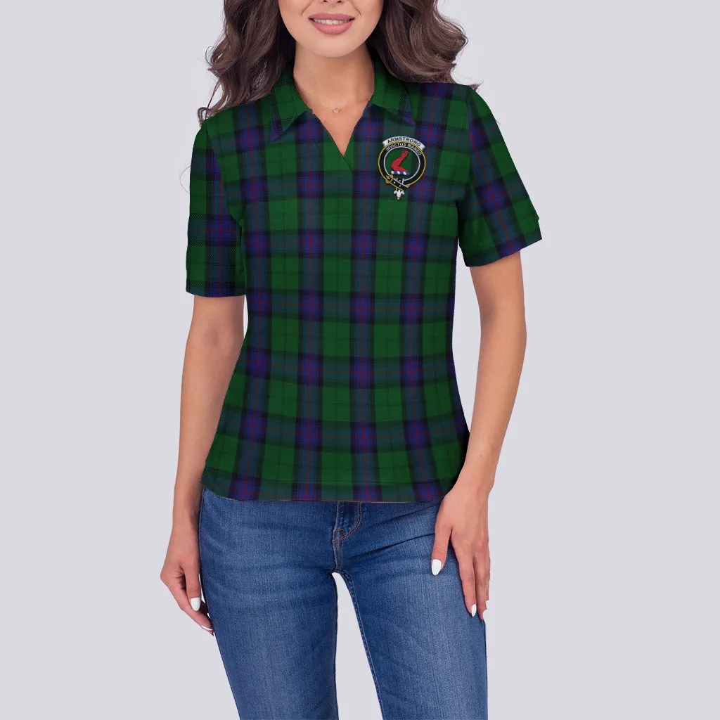 Armstrong Tartan Polo Shirt with Family Crest For Women