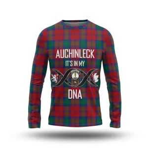 Auchinleck (Affleck) Tartan Long Sleeve T-Shirt with Family Crest DNA In Me Style