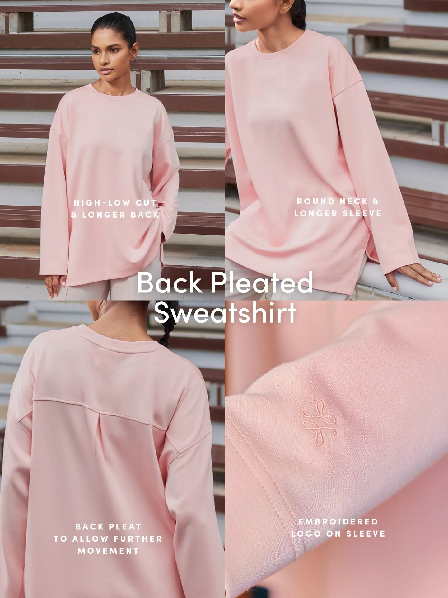 Back Pleated Sweatshirt