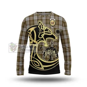 Baillie Dress Tartan Long Sleeve T-Shirt with Family Crest Celtic Wolf Style