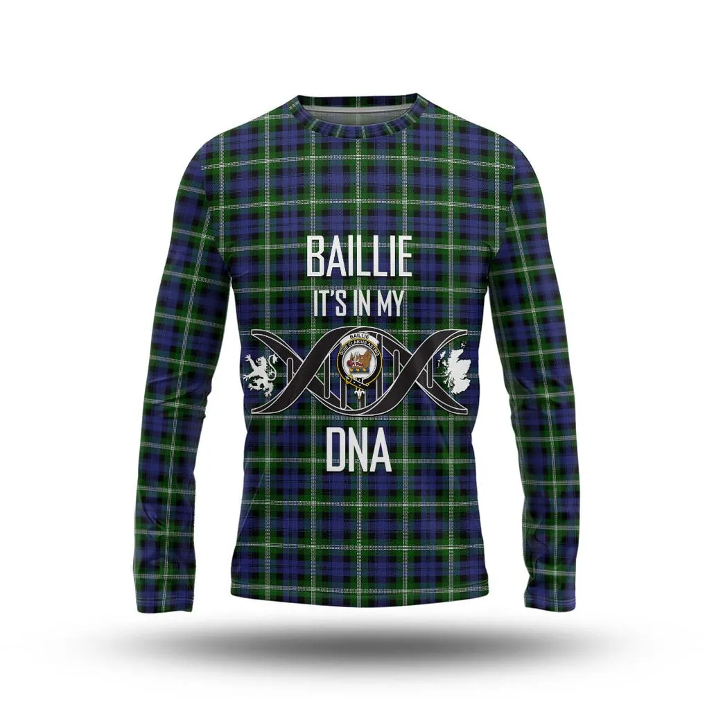 Baillie of Polkemmet Tartan Long Sleeve T-Shirt with Family Crest DNA In Me Style