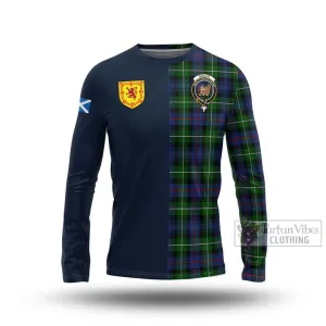 Baillie Tartan Long Sleeve T-Shirt Alba with Scottish Lion Royal Arm Half Style