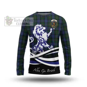 Baird Tartan Long Sleeve T-Shirt with Alba Gu Brath Regal Lion Emblem