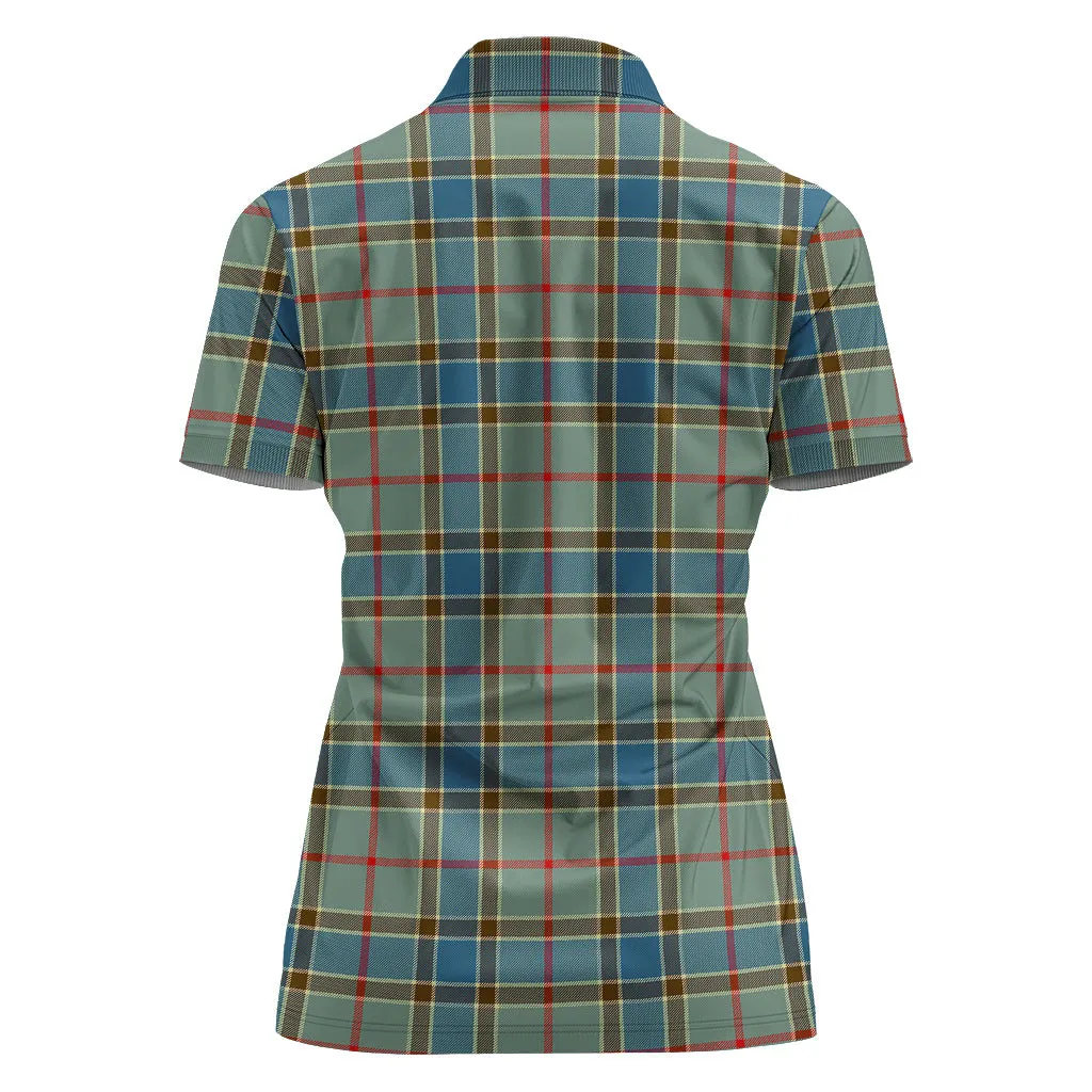 Balfour Blue Tartan Polo Shirt For Women