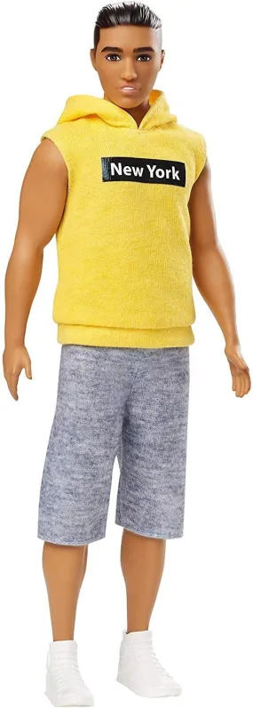 Barbie Ken Fashionistas Doll Wearing Yellow New York Hoodie