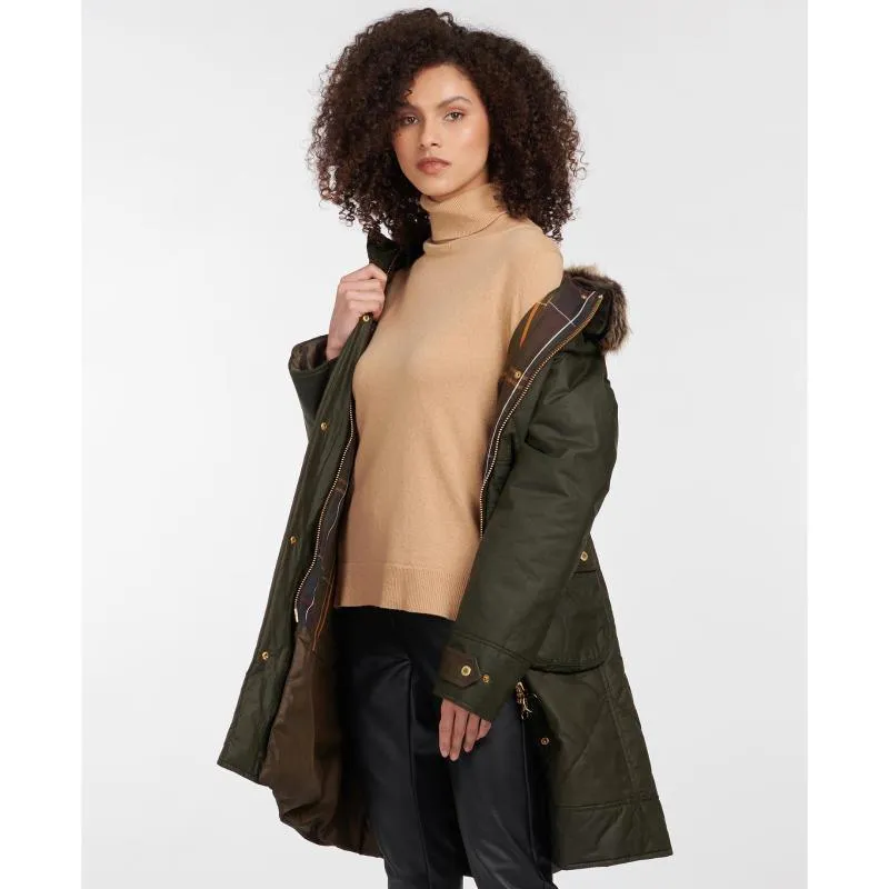 Barbour Golspie Ladies Quilted Wax Jacket - Archive Olive/ Classic