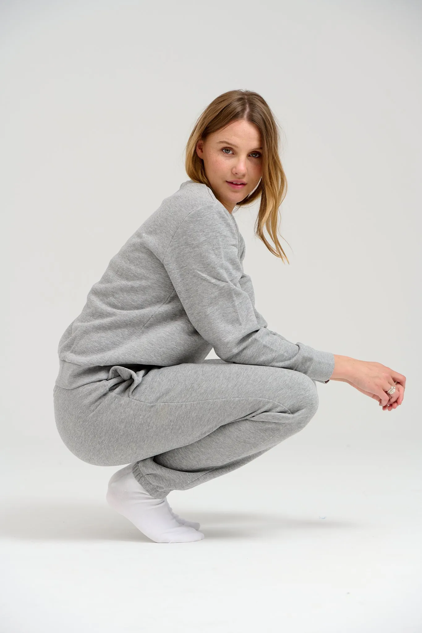 Basic Sweatsuit (Light Grey Melange) - Package Deal (Women)