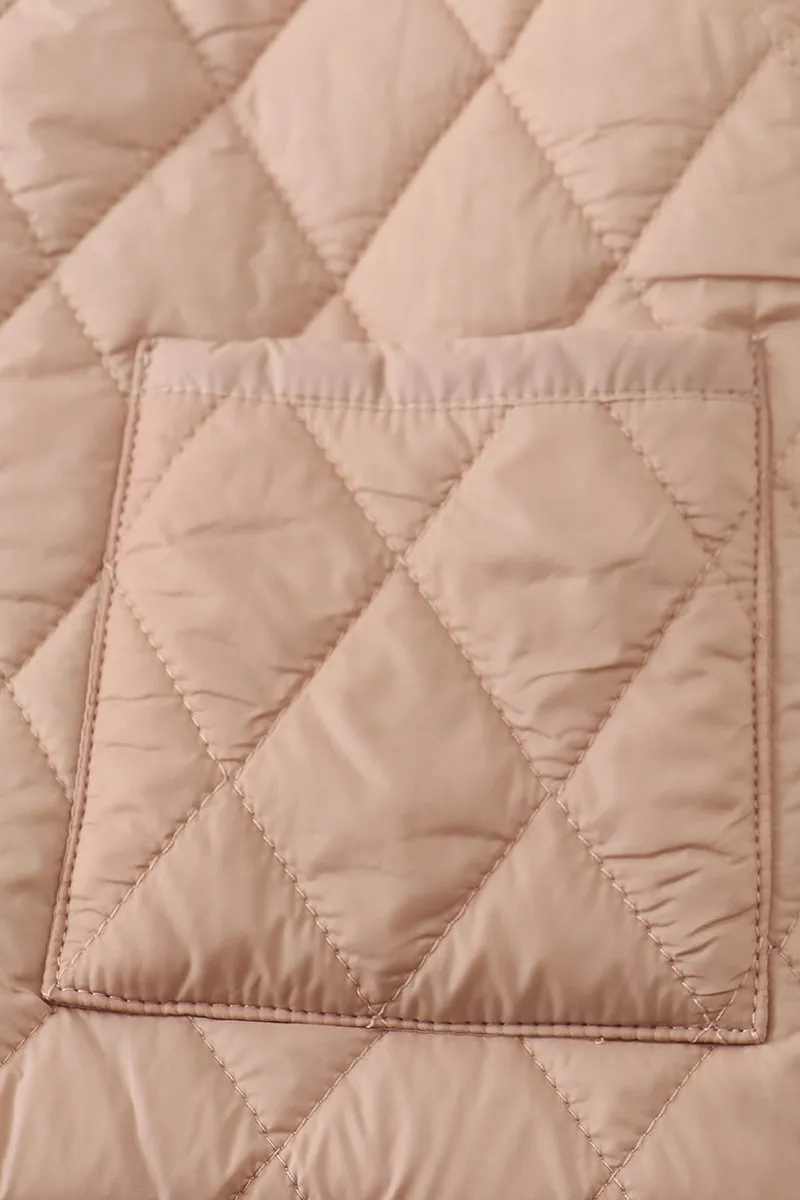 Beige quilted coat