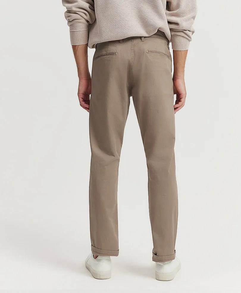 Beige Stretch Chino Pants